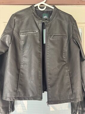 wild fable Dark Brown Faux Leather Jacket